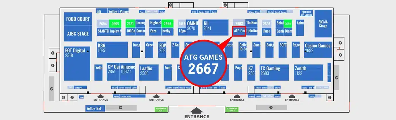 ATG G2E Asia SIGMA 展會攤位位置與活動地圖資訊